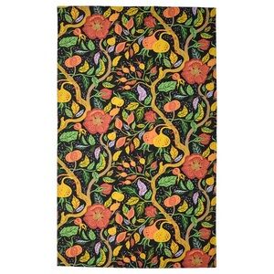 IKEA HOSTAGILLE Tablecloth, Floral Pattern/Black Multicolor, 57x94", Cotton